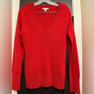 Red V-Neck Sweater